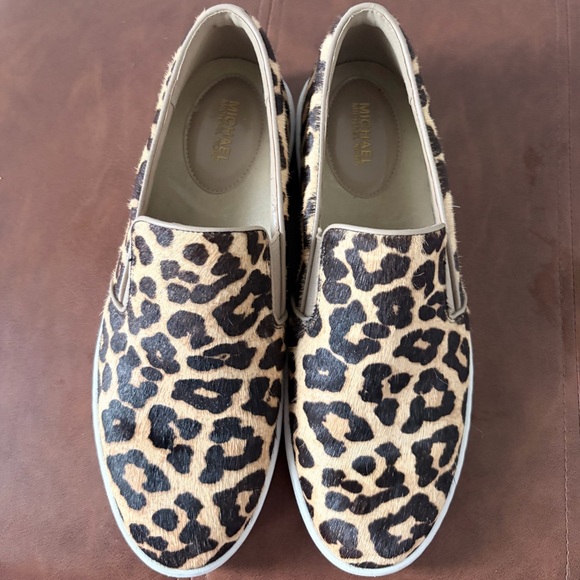 Michael Kors Keaton Leopard Calf Hair Slip On Sneakers - Picture 8 of 9